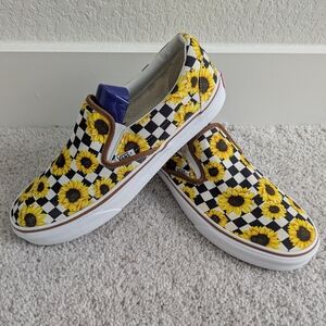 Custom Vans Classic Slip-on Sunflower Men's 12 🌻